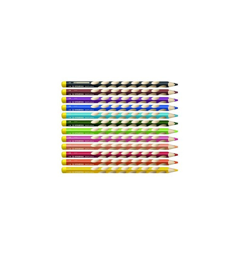 12 crayons de couleur ergo droitier ou gaucher Easy Color Stabilo